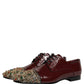 Dolce & Gabbana Maroon Embellished Derby Dress Formal Shoes