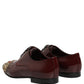 Dolce & Gabbana Maroon Embellished Derby Dress Formal Shoes