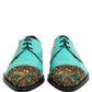 Dolce & Gabbana Aqua Blue Embellished Derby Dress Formal Shoes