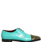 Dolce & Gabbana Aqua Blue Embellished Derby Dress Formal Shoes