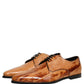 Dolce & Gabbana Brown Leather Lace Up Men Derby Dress Shoes