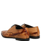 Dolce & Gabbana Brown Leather Lace Up Men Derby Dress Shoes