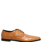 Dolce & Gabbana Brown Leather Lace Up Men Derby Dress Shoes