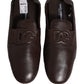 Dolce & Gabbana Brown Deerskin Leather Driver Loafers Shoes