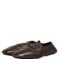 Dolce & Gabbana Brown Deerskin Leather Driver Loafers Shoes