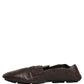 Dolce & Gabbana Brown Deerskin Leather Driver Loafers Shoes