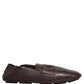 Dolce & Gabbana Brown Deerskin Leather Driver Loafers Shoes