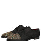 Dolce & Gabbana Black Embellished Men Derby Dress Formal Shoes