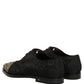 Dolce & Gabbana Black Embellished Men Derby Dress Formal Shoes
