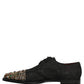 Dolce & Gabbana Black Embellished Men Derby Dress Formal Shoes