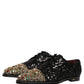 Dolce & Gabbana Black Sequin Embellished Men Derby Dress Shoes