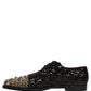 Dolce & Gabbana Black Sequin Embellished Men Derby Dress Shoes