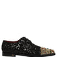 Dolce & Gabbana Black Sequin Embellished Men Derby Dress Shoes