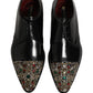 Dolce & Gabbana Black Embellished Derby Dress Formal Shoes