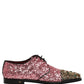 Dolce & Gabbana Pink Sequin Embellished Men Derby Dress Shoes