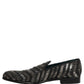 Dolce & Gabbana Black Silver Embellished Slip On Loafers Shoes