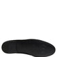 Dolce & Gabbana Black Satin Logo Slip On Flats Loafers Shoes