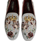 Dolce & Gabbana Gray Crown Rose Angel Embroidery Loafer Shoes