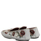 Dolce & Gabbana Gray Crown Rose Angel Embroidery Loafer Shoes