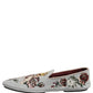 Dolce & Gabbana Gray Crown Rose Angel Embroidery Loafer Shoes