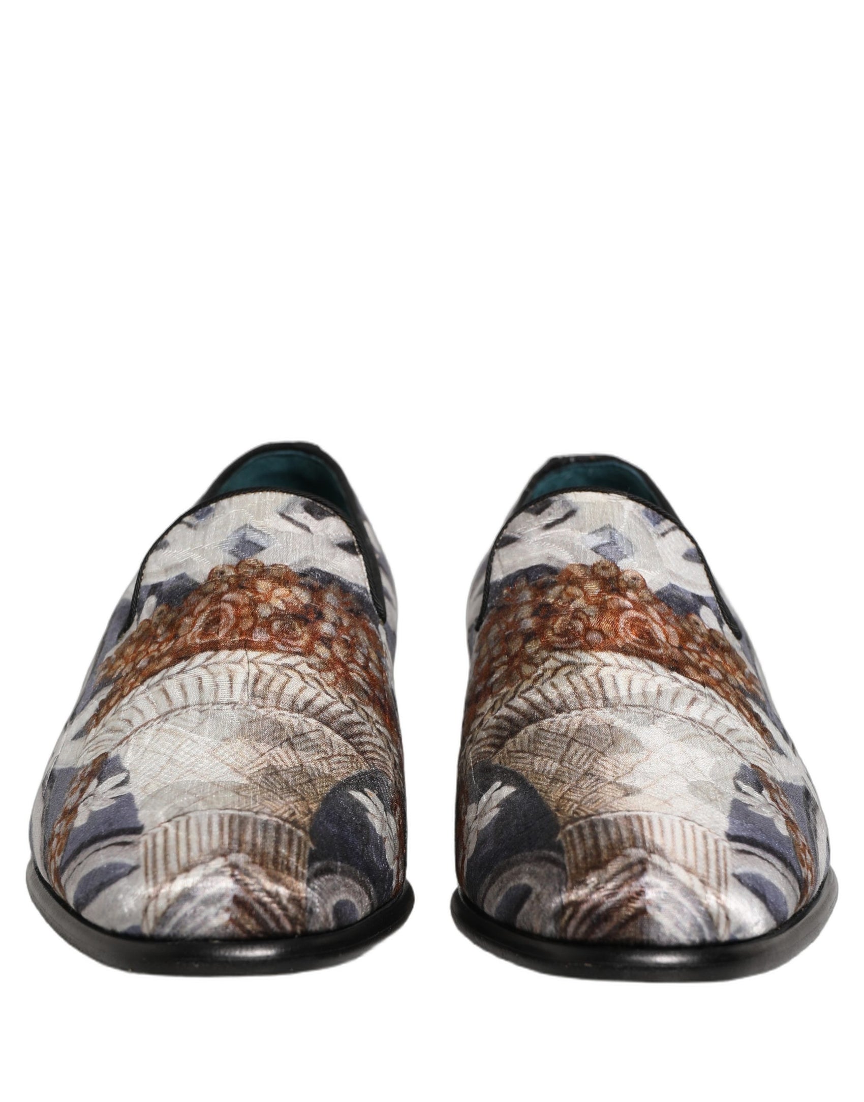 Dolce & Gabbana Multicolor Floral Tapestry Embroidery Loafer Shoes