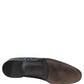Dolce & Gabbana Blue Floral Brocade Slip On Loafers Shoes