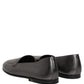 Dolce & Gabbana Silver Leather DG Logo Slip On Loafers Shoes