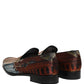 Dolce & Gabbana Multicolor Lion Print Slip On Loafers Shoes