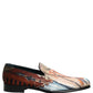 Dolce & Gabbana Multicolor Lion Print Slip On Loafers Shoes