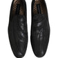 Dolce & Gabbana Black Brocade Men Slip On Dress Loafers Shoes