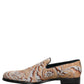 Dolce & Gabbana Beige Brocade Men Slip On Dress Loafers Shoes