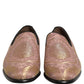 Dolce & Gabbana Pink Brocade Men Slip On Dress Loafers Shoes