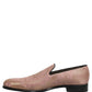 Dolce & Gabbana Pink Brocade Men Slip On Dress Loafers Shoes