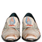 Dolce & Gabbana White Floral Vase Slip On Dress Loafers Shoes