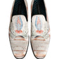 Dolce & Gabbana White Floral Vase Slip On Dress Loafers Shoes