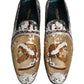 Dolce & Gabbana White Gold Sequined Slip On Loafers Shoes