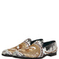 Dolce & Gabbana White Gold Sequined Slip On Loafers Shoes