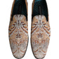 Dolce & Gabbana Gold Brocade Baroque Men Loafers Shoes