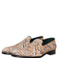 Dolce & Gabbana Gold Brocade Baroque Men Loafers Shoes