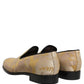 Dolce & Gabbana Gold Floral Print Jacquard Men Loafers Shoes