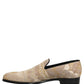Dolce & Gabbana Gold Floral Print Jacquard Men Loafers Shoes