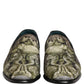 Dolce & Gabbana Brown Baroque Print Slip On Loafers Shoes