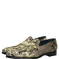Dolce & Gabbana Brown Baroque Print Slip On Loafers Shoes