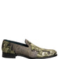 Dolce & Gabbana Brown Baroque Print Slip On Loafers Shoes