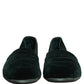 Dolce & Gabbana Green Velvet Slip On Men Flats Loafers Shoes