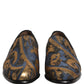Dolce & Gabbana Blue Brocade Slip On Men Dress Loafers Shoes