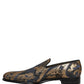 Dolce & Gabbana Blue Brocade Slip On Men Dress Loafers Shoes