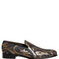 Dolce & Gabbana Blue Brocade Slip On Men Dress Loafers Shoes