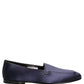 Dolce & Gabbana Blue Satin Logo Slip On Flats Loafers Shoes