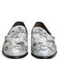 Dolce & Gabbana White Floral Embellished Men Loafers  Shoes